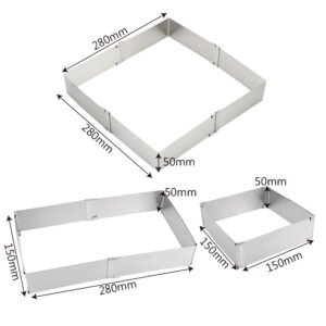 FDFFHHLHDHFGOCFMDHNKNNOIJJMIFOKONMHEY1V2.jpg Bakeware Stainless Steel Adjustable Mousse Ring DIY Cake Decorating Mould Square Cake Mold Dessert Baking Tool