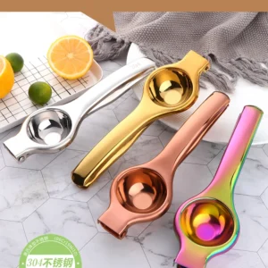 H061786f0f5e947c6b6a200374f7919beD.webp 1PC Stainless steel Lemon Squeezer Golden Manual Fruit Juicer Household Orange Clip Kitchen Utensils Reamers Fast Handle Press