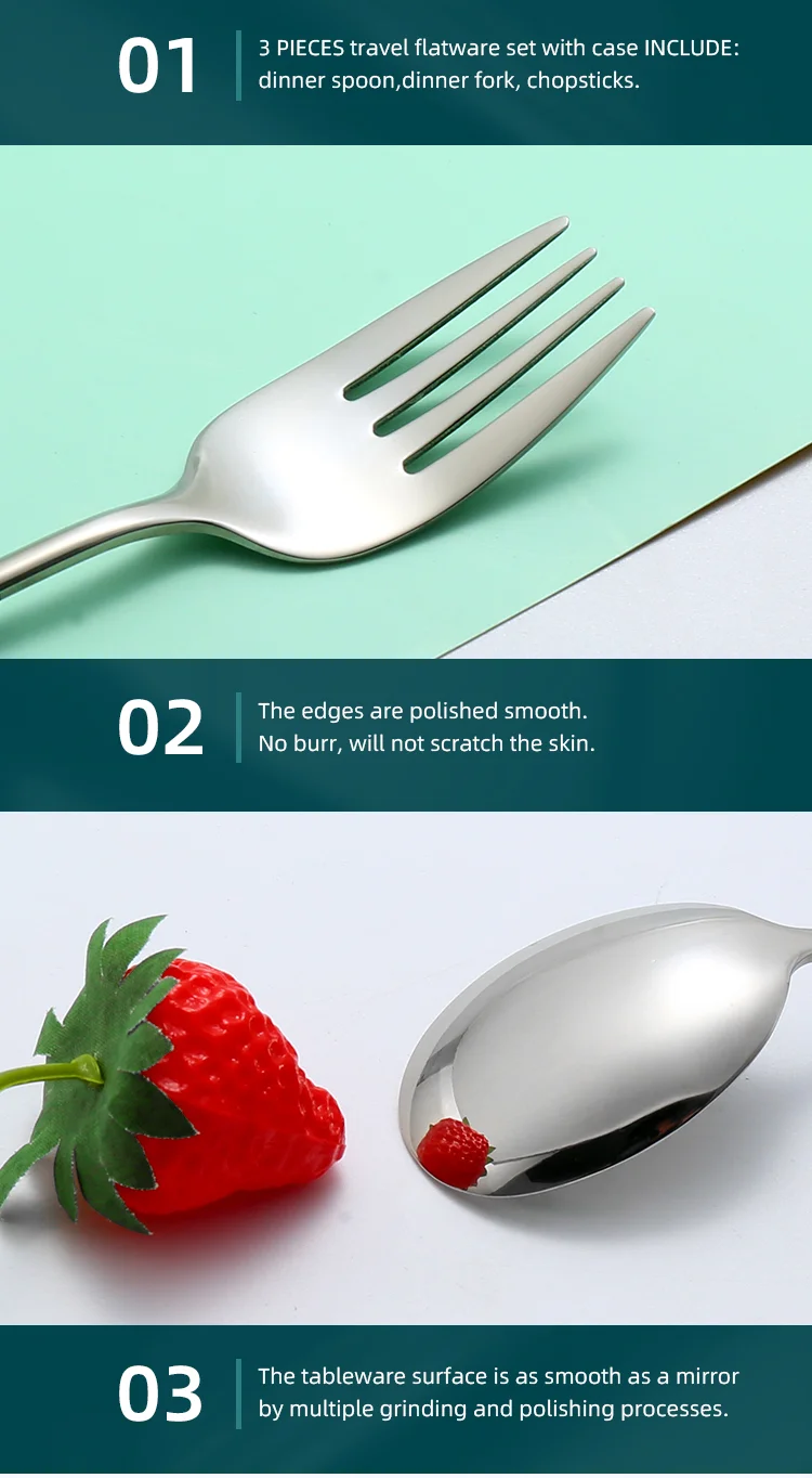 H0f8fba160b3d468b8d9f7758bd4c8048w.webp 304 Dinnerware Set Flatware Stainless Steel Portable Cutlery Sets Camping Travel Set Case Knife Fork Spoon Kitchen Accessories