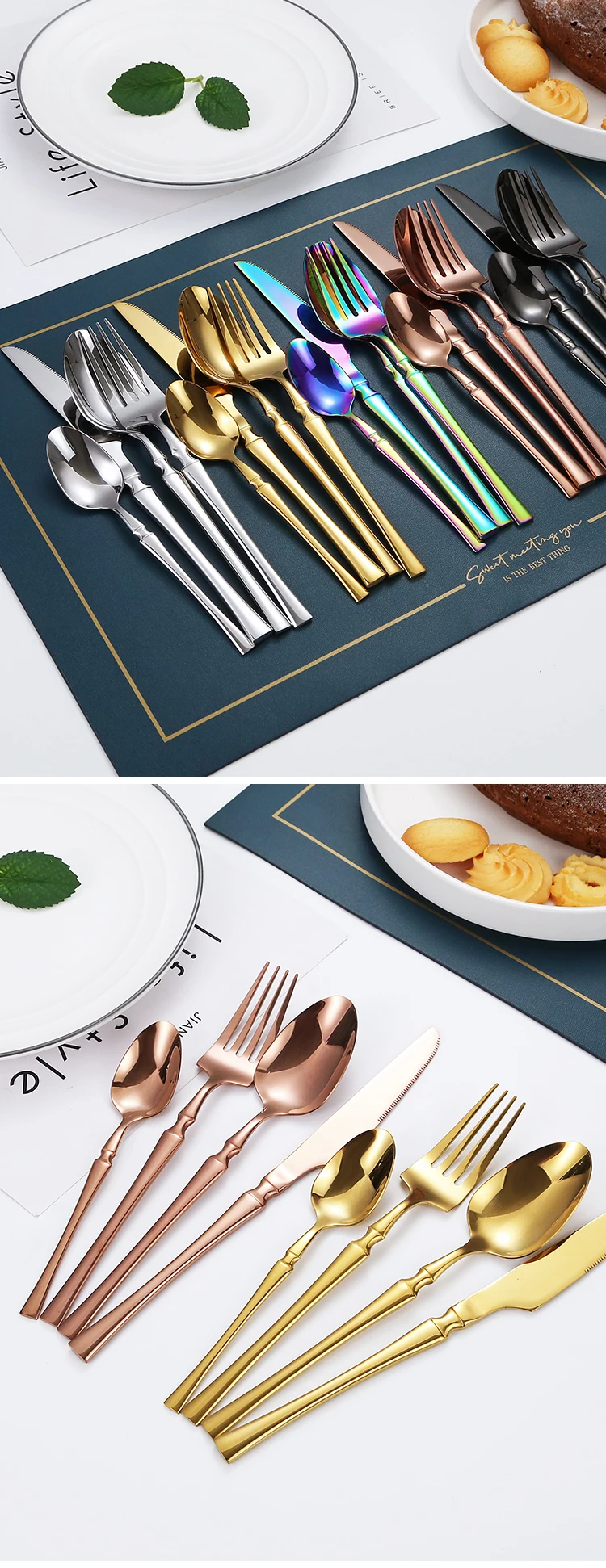 H1c56806dfc5d420fb6b24172e9aa90b1S.webp 16pcs Gold Cutlery Set Forks Knives Spoons Dinnerware Dishwasher Safe Stainless Steel Western Tableware Silverware Wedding Gift