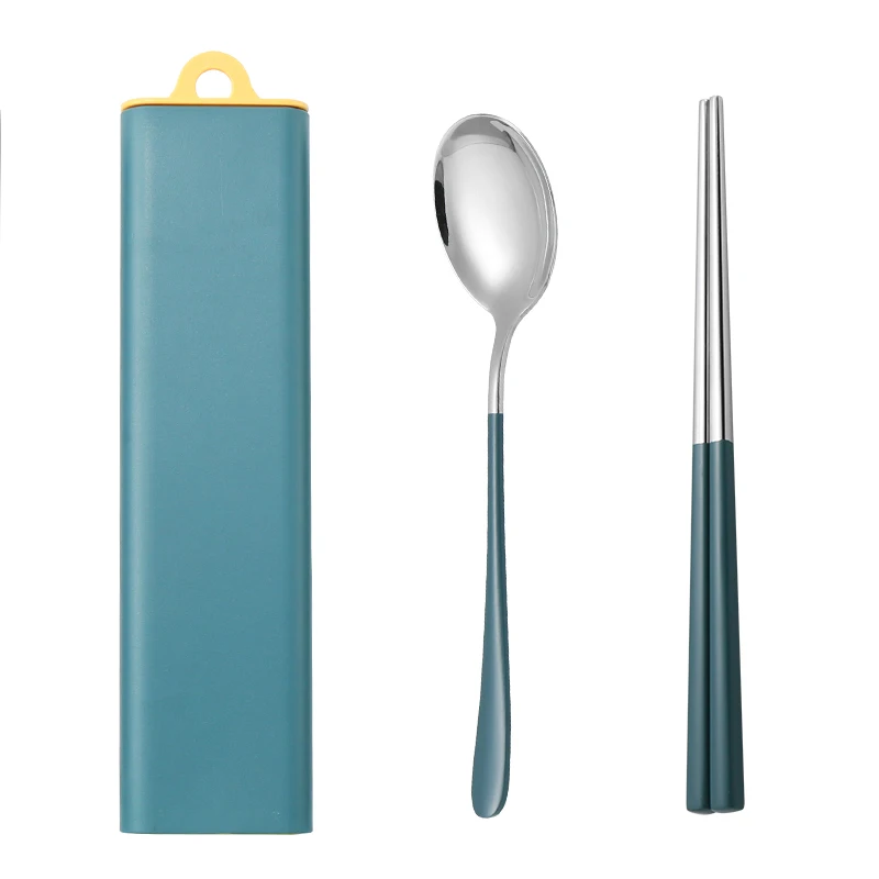 H27f5d0c2f9a64681a5e739a7594d6f73T.webp 304 Dinnerware Set Flatware Stainless Steel Portable Cutlery Sets Camping Travel Set Case Knife Fork Spoon Kitchen Accessories