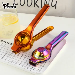 H313200185b3f4f8aa8ad6147b3d178fai.webp 1PC Stainless steel Lemon Squeezer Golden Manual Fruit Juicer Household Orange Clip Kitchen Utensils Reamers Fast Handle Press