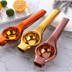 H3e457cb71a9847e8bad57127d79bd393t.webp 1PC Stainless steel Lemon Squeezer Golden Manual Fruit Juicer Household Orange Clip Kitchen Utensils Reamers Fast Handle Press