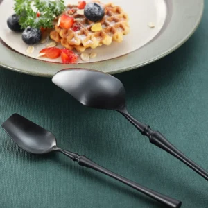 H56f2921c1564459d9297d233ee08bc65d.webp 4 Pcs Mirror Matte Stainless Steel Black Gold Silver Cutlery Dinnerware Tableware Knife Spoon Fork Flatware Set Dishwasher Safe