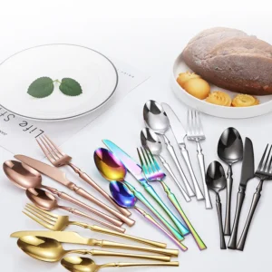 H58dfb36d96bf44dd94ac1f03058a8403k.webp 16pcs Gold Cutlery Set Forks Knives Spoons Dinnerware Dishwasher Safe Stainless Steel Western Tableware Silverware Wedding Gift