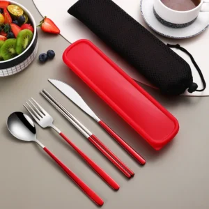 H6252f1d5af58443c91f78bfca443b5d2j.webp 304 Dinnerware Set Flatware Stainless Steel Portable Cutlery Sets Camping Travel Set Case Knife Fork Spoon Kitchen Accessories
