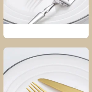H63833dbce8724501aba86962cb620b58p.webp 16pcs Gold Cutlery Set Forks Knives Spoons Dinnerware Dishwasher Safe Stainless Steel Western Tableware Silverware Wedding Gift