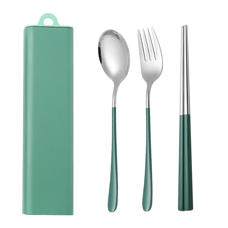 H6b12f39a2dc84014b34d885bc33be284J.webp 304 Dinnerware Set Flatware Stainless Steel Portable Cutlery Sets Camping Travel Set Case Knife Fork Spoon Kitchen Accessories