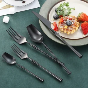 H782a7fc2864843008b68d24d399a3261z.webp 4 Pcs Mirror Matte Stainless Steel Black Gold Silver Cutlery Dinnerware Tableware Knife Spoon Fork Flatware Set Dishwasher Safe