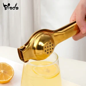 H7b9ef111844b42c8b20a4ca972c39c87v.webp 1PC Stainless steel Lemon Squeezer Golden Manual Fruit Juicer Household Orange Clip Kitchen Utensils Reamers Fast Handle Press