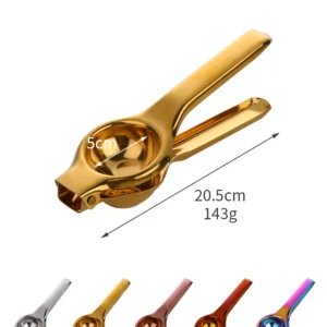 H875884b64cea49899de5de9435b83393m.webp 1PC Stainless steel Lemon Squeezer Golden Manual Fruit Juicer Household Orange Clip Kitchen Utensils Reamers Fast Handle Press