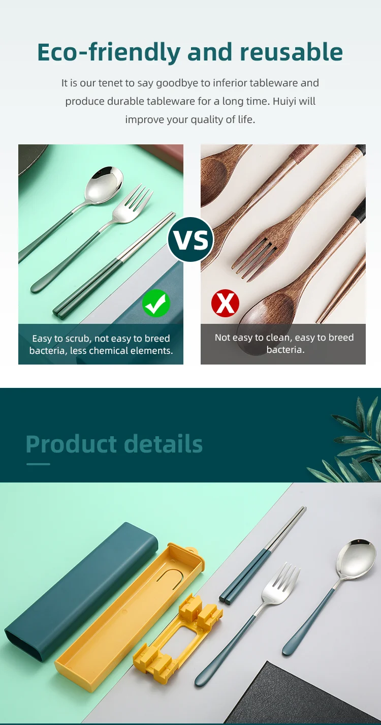 H9b09406c9b37484fb12e4837b23e6880J.webp 304 Dinnerware Set Flatware Stainless Steel Portable Cutlery Sets Camping Travel Set Case Knife Fork Spoon Kitchen Accessories