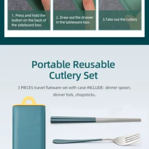 Hba7bd416749d44b69f41d36ce4ea0724i.webp 304 Dinnerware Set Flatware Stainless Steel Portable Cutlery Sets Camping Travel Set Case Knife Fork Spoon Kitchen Accessories