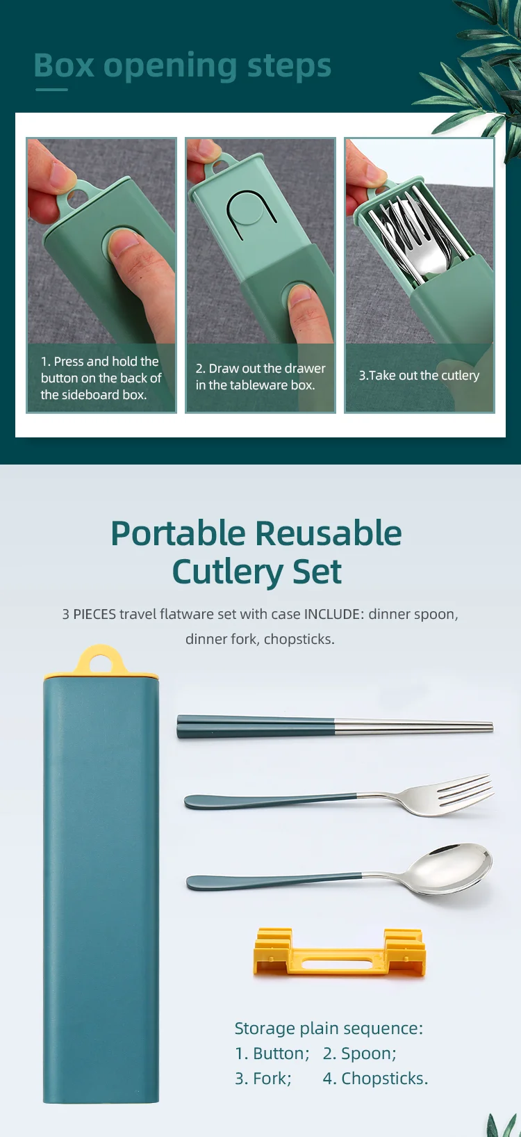Hba7bd416749d44b69f41d36ce4ea0724i.webp 304 Dinnerware Set Flatware Stainless Steel Portable Cutlery Sets Camping Travel Set Case Knife Fork Spoon Kitchen Accessories