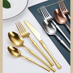 Hcb268fa032824761acb593eb22c82e72J.webp 16pcs Gold Cutlery Set Forks Knives Spoons Dinnerware Dishwasher Safe Stainless Steel Western Tableware Silverware Wedding Gift