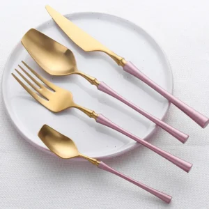 Hd7a6e473052843068ad7097ec8e287bfO.webp 4 Pcs Mirror Matte Stainless Steel Black Gold Silver Cutlery Dinnerware Tableware Knife Spoon Fork Flatware Set Dishwasher Safe