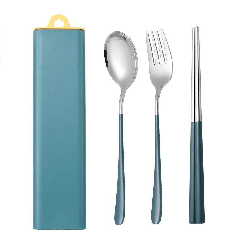Hecf29259a0124a5fa39abaeb78974228j.webp 304 Dinnerware Set Flatware Stainless Steel Portable Cutlery Sets Camping Travel Set Case Knife Fork Spoon Kitchen Accessories