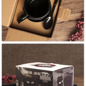 Hed2a0b259af54bc8b35bafb287a4de20U.webp Ninja Mugs Water Cup Creative Funny Mugs with Lid Spoon Set Porcelain Kitchen Utensils Drinkware Mug Coffe Kawaii Cup