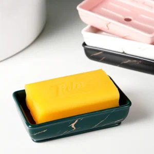 Light Luxury Soap Holder Ceramic Rectangle Household Bathroom Accessories Soap Dish Holders Restroom Organizer Kitchen Storage