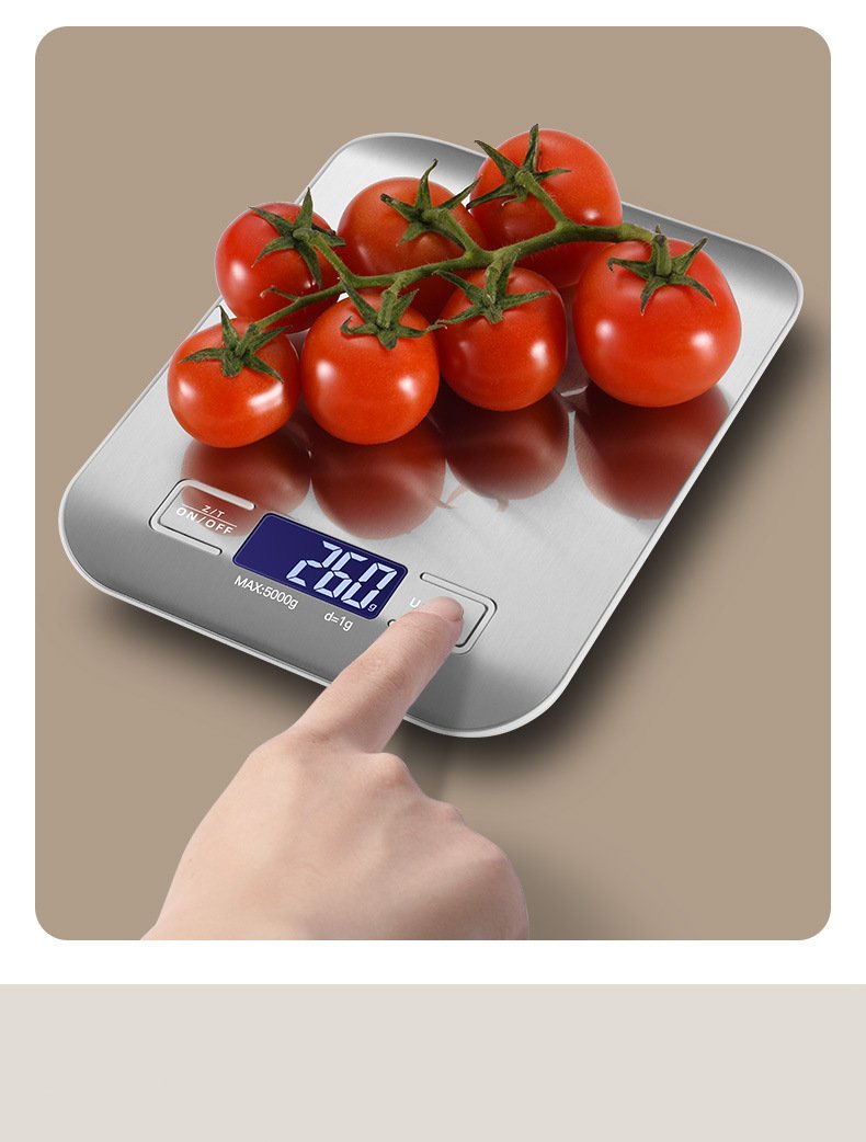 O1CN01V1pFT11GtU044umiM_2546180680-0-cib.jpg 5kg/1g Multifunction Electric Digital Kitchen Food Scale LCD Display, High Precise Waterproff Measuring Scale Stainless Steel