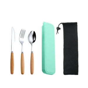 S006f8479792345cba7e7a72bb5d0dda6u.webp 304 Dinnerware Set Flatware Stainless Steel Portable Cutlery Sets Camping Travel Set Case Knife Fork Spoon Kitchen Accessories