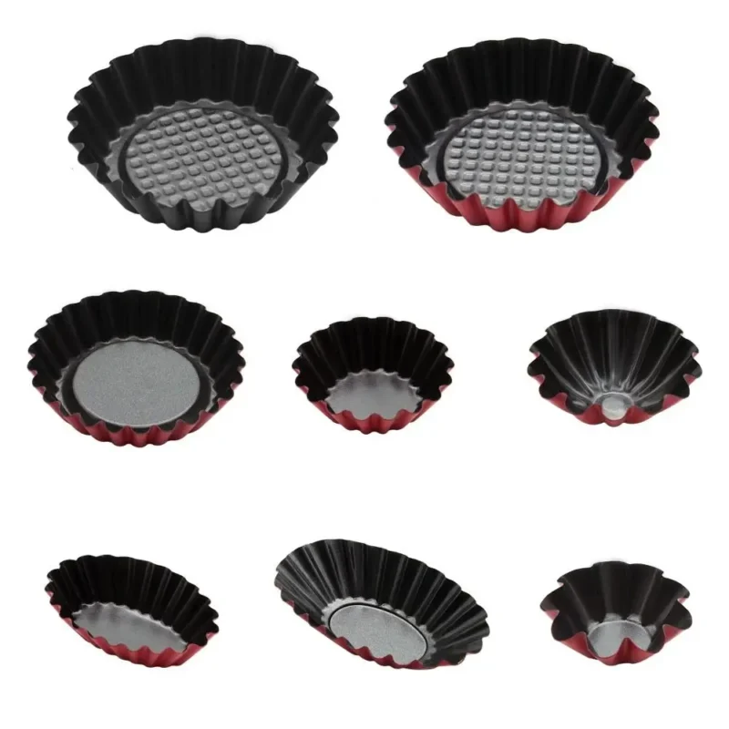 S02f8f936719346bf85c2cae3240d2458f.webp Bakeware Carbon Steel Egg Tart Molds Non-stick Mini Cake Mold Reusable Creative Tartlet Baking Mold Home
