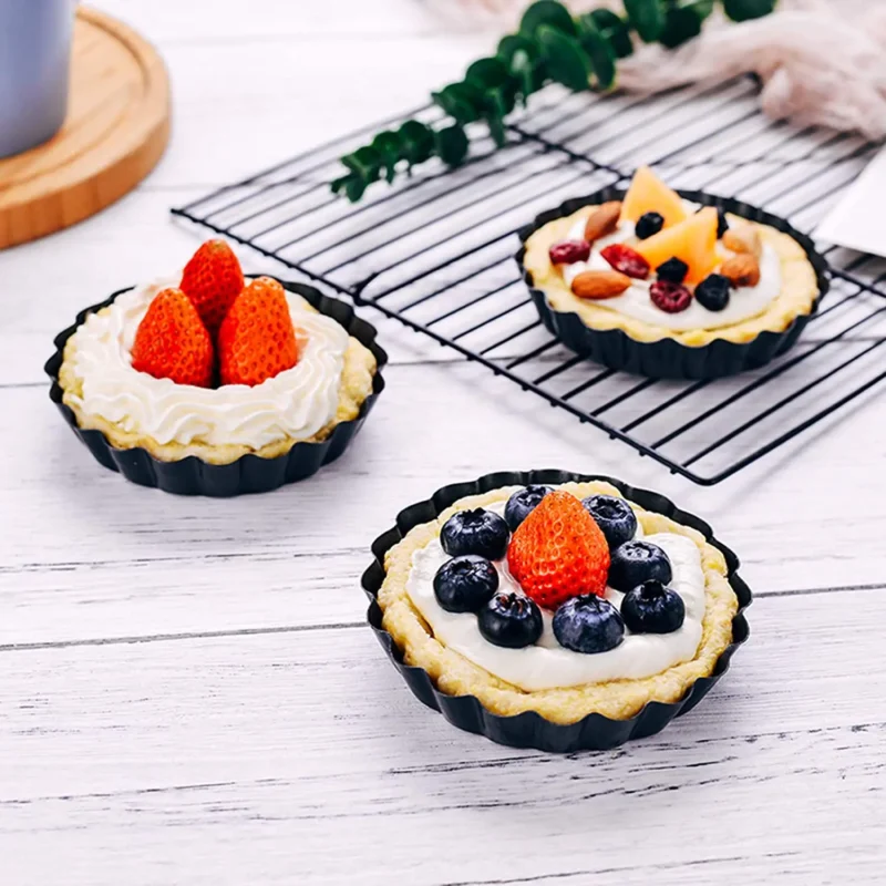 Baking Cake Molds Alloy Round Non Stick Tart Quiche Pans Removable Bottom Pie Pizza Baked Mould Cup Bakeware Alloy Kitchen Tool