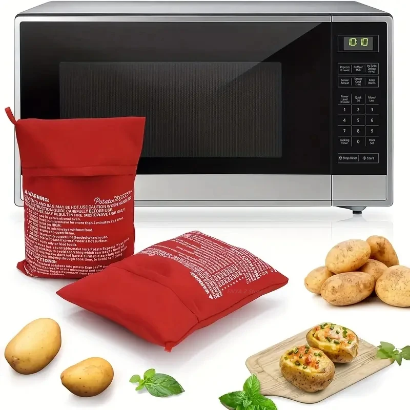 S0477b9d8246e4661a3be2c908dcb0960Z.webp Kitchen Supplies Microwave Potato Bag Baked Potato Bag Red Pouch Cooking in Just 4 Minutes Cooker Bag Potato Bags Kitchen Tools