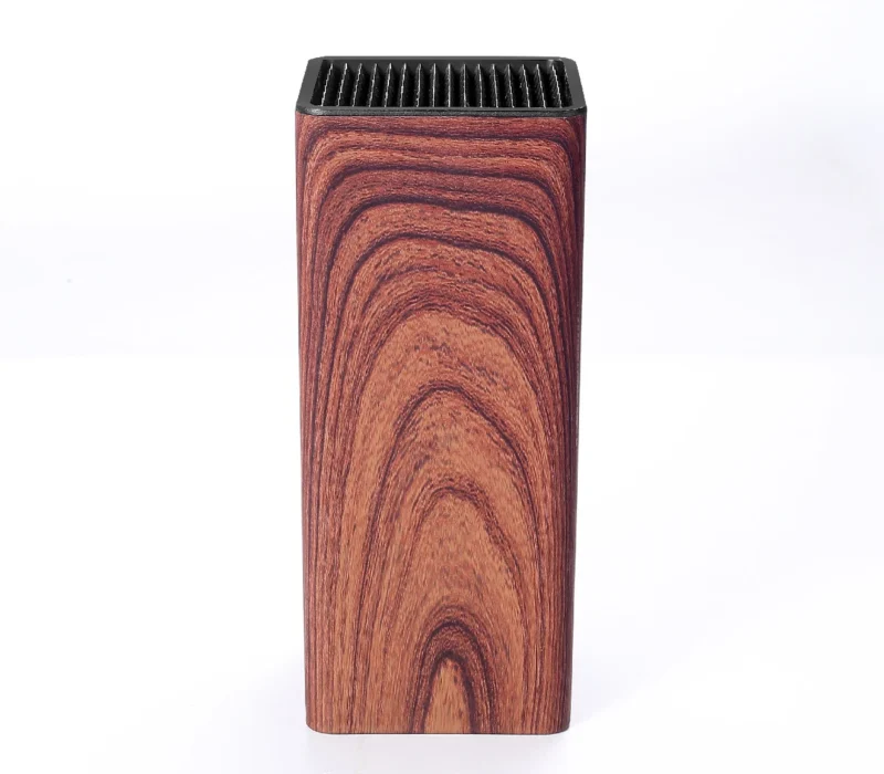 S05fef6f5a4bc4aae83a0d1ed4c5a1f90T.webp 1pc New PP Home Kitchen Knife Block Holder Rack Stands with Wood Grain Surface and Rubber Plastic Coating for Kitchen Storage