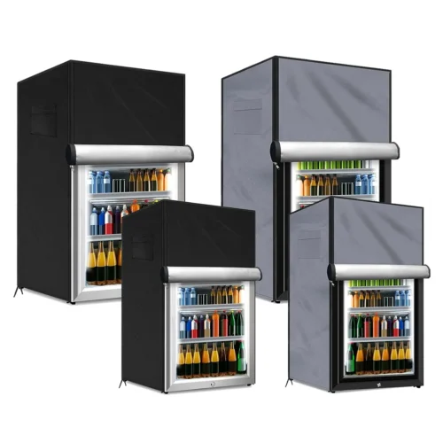S09879d22e0084b049a32c6607f97c7fck.webp Outdoor Refrigerator Cover Waterproof Upright Freezers Cover Protection Dustproof Refrigerator Cover Kitchen Storage