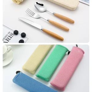 S0c66e42667dd4cef9bb2117e23f8a0468.webp 304 Dinnerware Set Flatware Stainless Steel Portable Cutlery Sets Camping Travel Set Case Knife Fork Spoon Kitchen Accessories