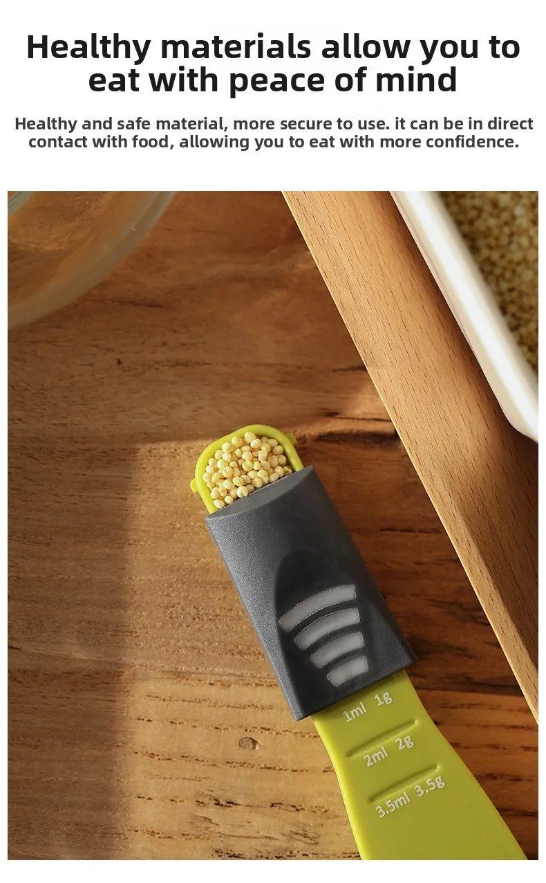 Kitchen Household Adjustable Measuring Spoon with Scale, Gram-controlled Salt and Milk Powder Measuring Spoon