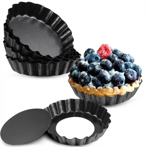S15039cf7f97644768410875739fdeb13O.webp Baking Cake Molds Alloy Round Non Stick Tart Quiche Pans Removable Bottom Pie Pizza Baked Mould Cup Bakeware Alloy Kitchen Tool