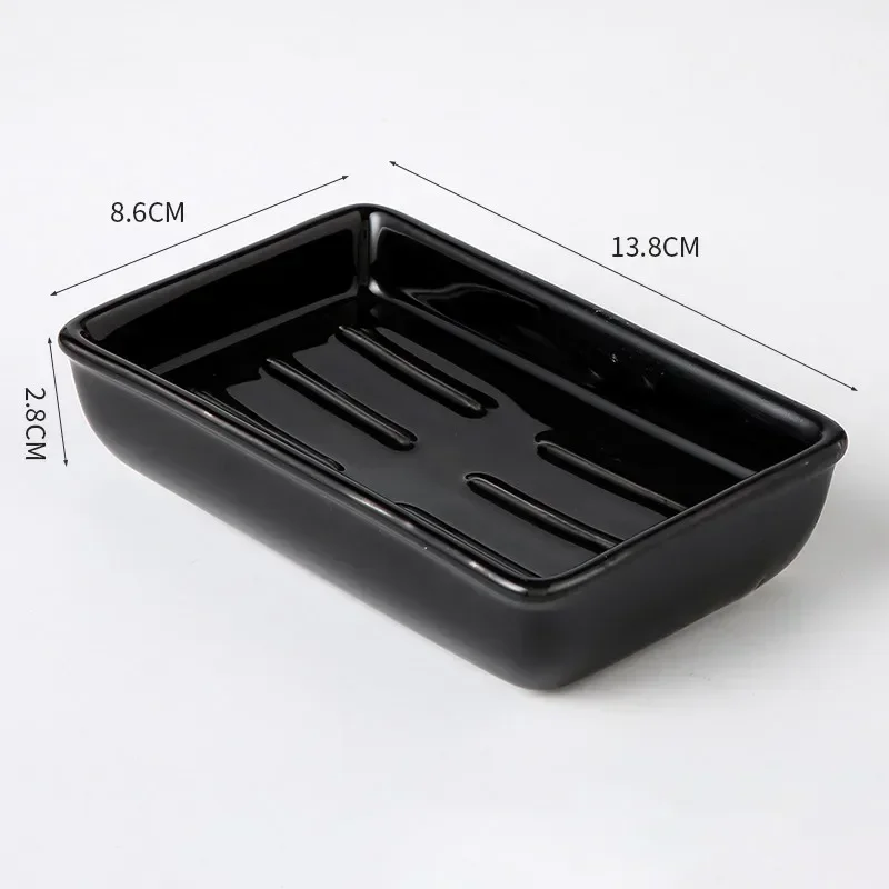 Light Luxury Soap Holder Ceramic Rectangle Household Bathroom Accessories Soap Dish Holders Restroom Organizer Kitchen Storage