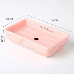 Light Luxury Soap Holder Ceramic Rectangle Household Bathroom Accessories Soap Dish Holders Restroom Organizer Kitchen Storage