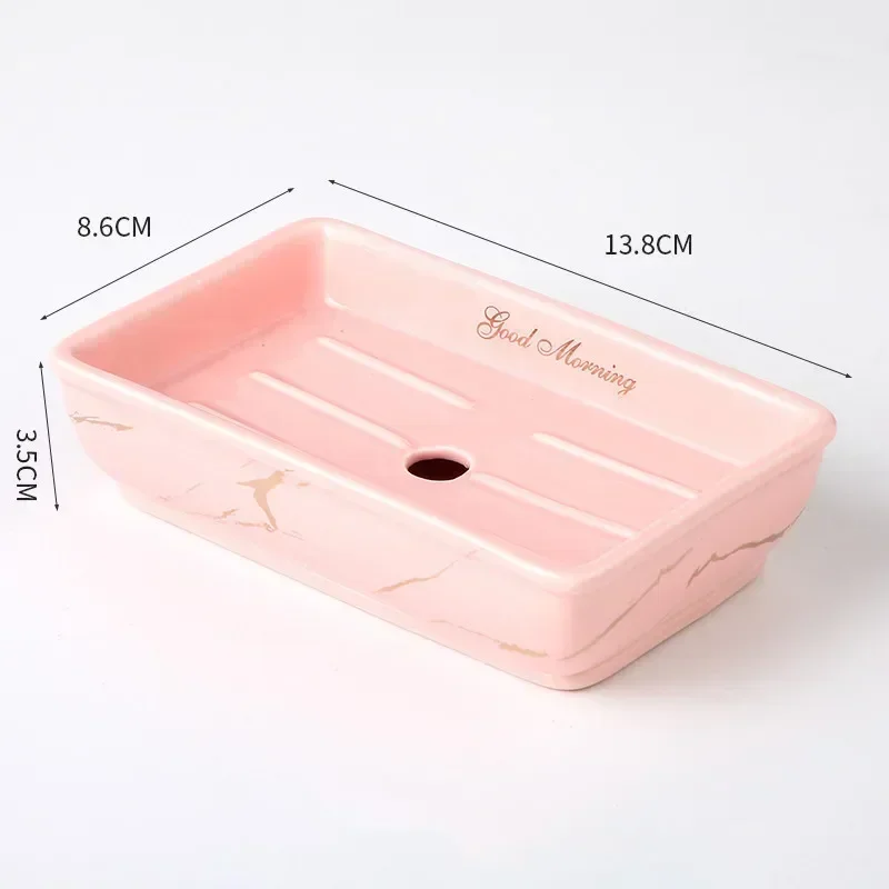 Light Luxury Soap Holder Ceramic Rectangle Household Bathroom Accessories Soap Dish Holders Restroom Organizer Kitchen Storage
