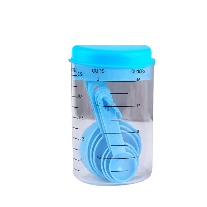 Kitchen Measuring Tool Plastic Measuring Cup Measuring Scale Set Scale Plastic Tool Measuring Set Spoon Kitchen 7-Piece