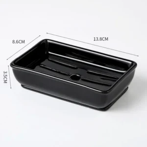 Light Luxury Soap Holder Ceramic Rectangle Household Bathroom Accessories Soap Dish Holders Restroom Organizer Kitchen Storage