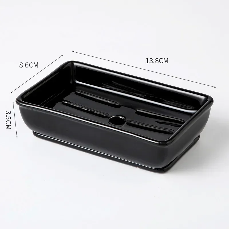 Light Luxury Soap Holder Ceramic Rectangle Household Bathroom Accessories Soap Dish Holders Restroom Organizer Kitchen Storage
