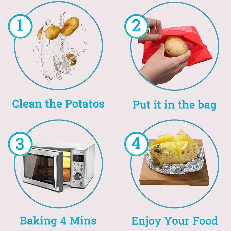 S1ab416d0fe8c474c9e56fb020f436d2e4.webp Kitchen Supplies Microwave Potato Bag Baked Potato Bag Red Pouch Cooking in Just 4 Minutes Cooker Bag Potato Bags Kitchen Tools