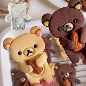 S1dc90d4499f84fb8ab50dedf8d8b33das.webp Cartoon Hug Bear Cookie Cutters Biscuit Mold Stamp Kitchen Baking Pastry Bakeware Dessert Baking Supplies
