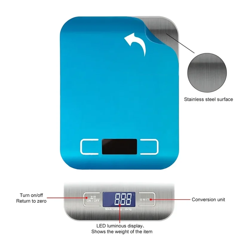 S1f44520690654d12bc1f14a6039d5343k.webp Kitchen Digital Scale Multi-function Portable Weighing Scale LCD Display USB Electronic Scales Baking Measuring Tools