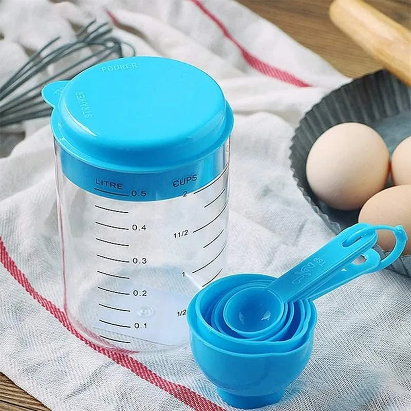 Kitchen Measuring Tool Plastic Measuring Cup Measuring Scale Set Scale Plastic Tool Measuring Set Spoon Kitchen 7-Piece