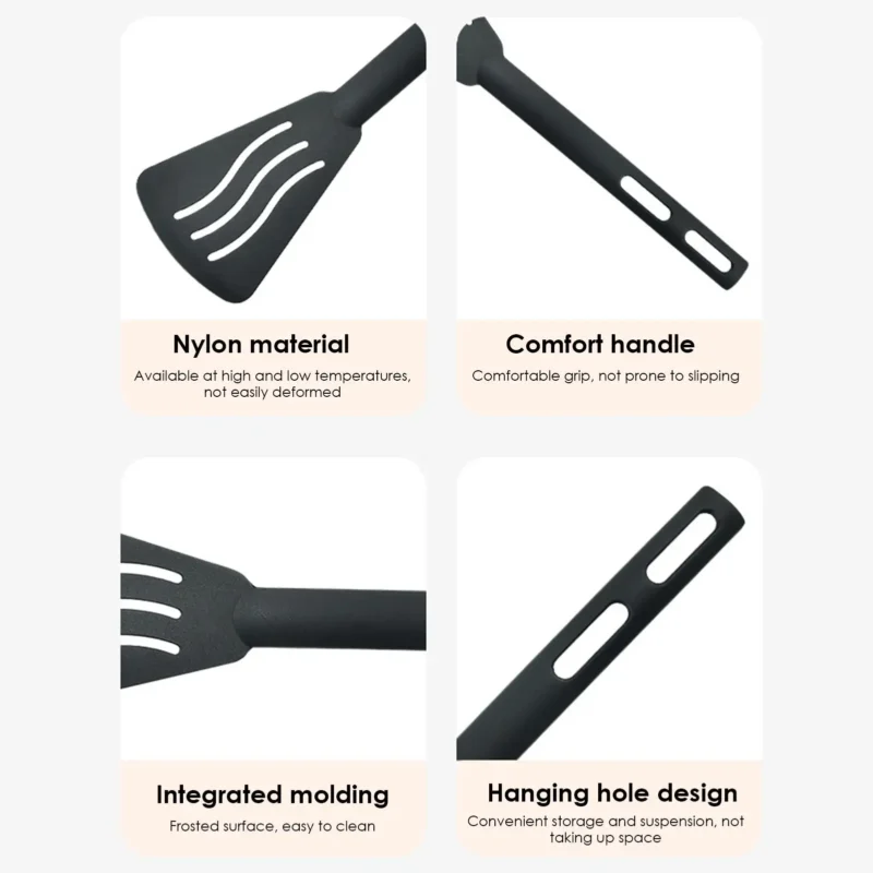 Kitchen Tool Set Nylon Cooking Tools Set Sturdy Cutlery Kit With Non-Stick Spatulas Comfortable Handle Cookware Accessories