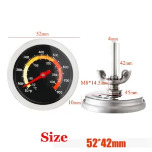 S2912a95938c945a09cd63807c0c5e534u.webp 52mm 10℃-400℃ Kitchen Cooking Thermometer Meat Food Temperature Test Meter for Oven BBQ Grill with Probe Heat Barbecue