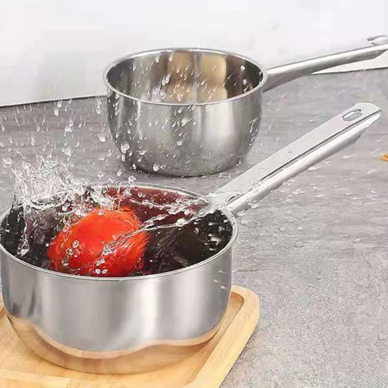 S293c733a366241c5960abe2badbdfdc7K.webp Stainless Steel Uncoated Nonstick Saucepan Household Milk Cooking Pot Frying Pan Induction Cooker Gas Stove Kitchen Utensils