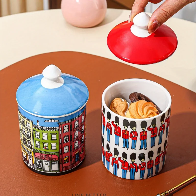 S2b4f7f76d8304eeba87b285dd14ac680j.webp Nordic Inspired Ceramic Storage Jar with Lid Kitchen Dining Container for Coffee Beans Tea Flour Sugar Bottle Kitchen Storage