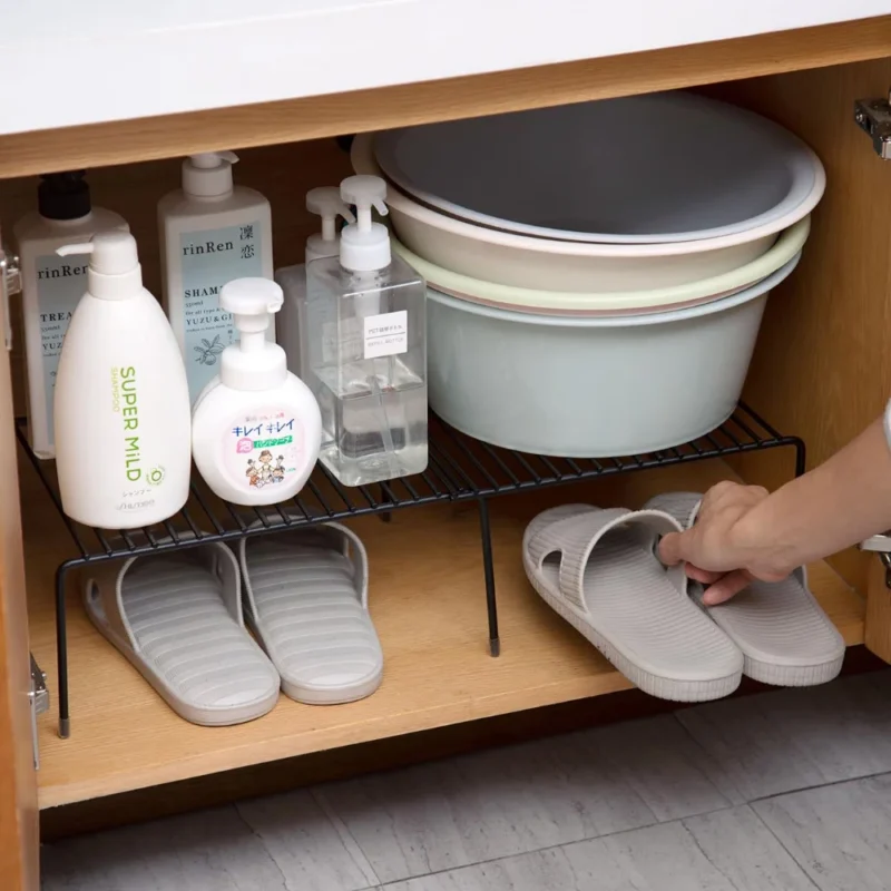 Iron Kitchen Storage Rack Closet Shelf Dish Drying Rack Spice Jars Holder Seasoning Bottles Shelves Spice Rack Kitchen Organizer