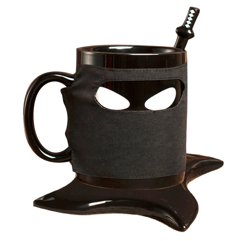 S2ca1dd211cfe4bfd99471e7c078e9e24S.webp Ninja Mugs Water Cup Creative Funny Mugs with Lid Spoon Set Porcelain Kitchen Utensils Drinkware Mug Coffe Kawaii Cup
