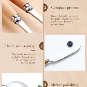 S2dc15ffa076e4ec99ae450f03ead86ecz.webp 304 Dinnerware Set Flatware Stainless Steel Portable Cutlery Sets Camping Travel Set Case Knife Fork Spoon Kitchen Accessories